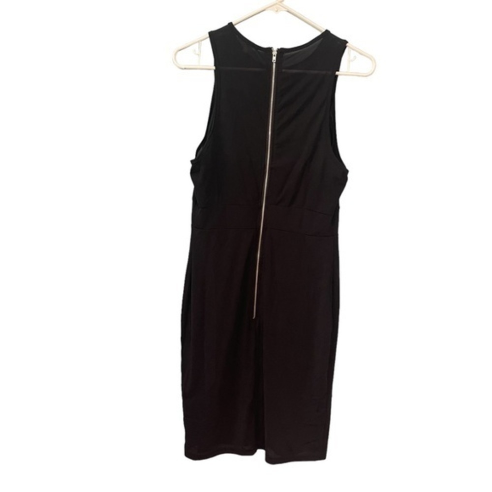 Bleuh Ciel Black Sleeveless Midi Dress with Illusion Mesh Neckline. Juniors L - Picture 7 of 9